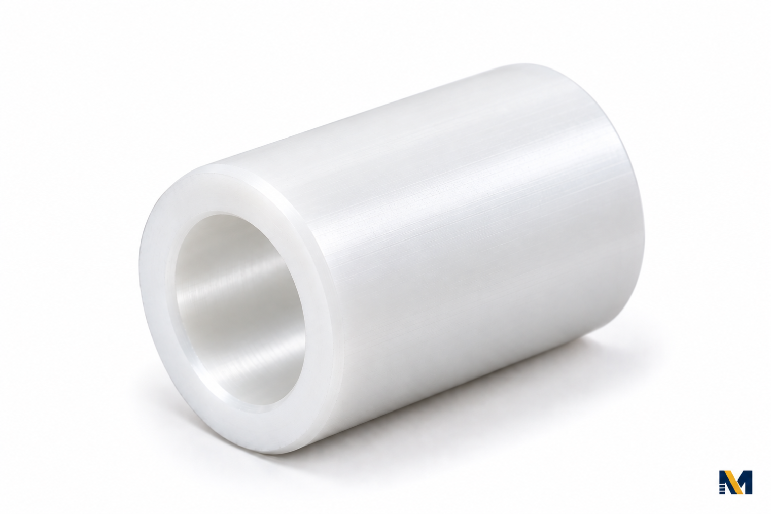Entretoise lisse – POM blanc – Ø int. 5 × L 10 × Ø ext. 10 mm